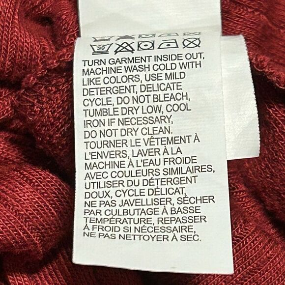 Lucky Brand Brick Red Top Women’s Large Long Sleeve Boho Blouse Tassel Popover - Picture 14 of 14